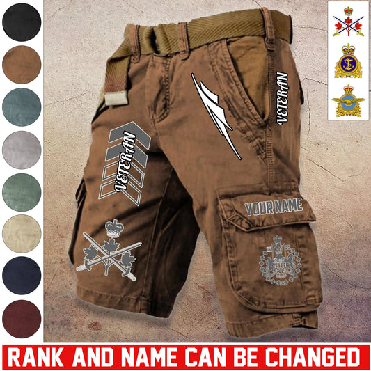 Personalized Canada Soldier/ Veteran With Rank And Name Demin Shorts Multicolor - 17686944