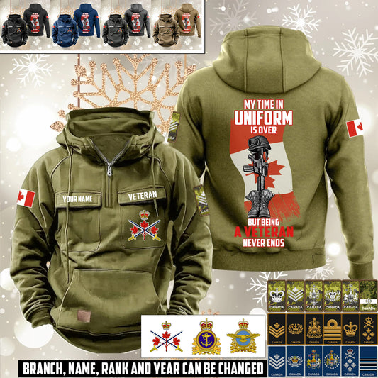 Personalized Canada Soldier/Veteran Vintage Hoodie All Over Printed - 1755820801