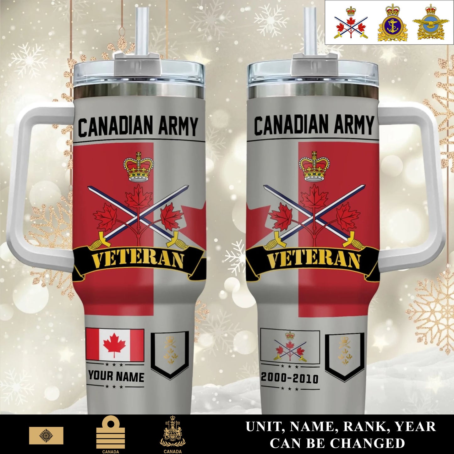 Personalized Canada Veteran/ Soldier With Rank, Year And Name Camo Tumbler - 17652384