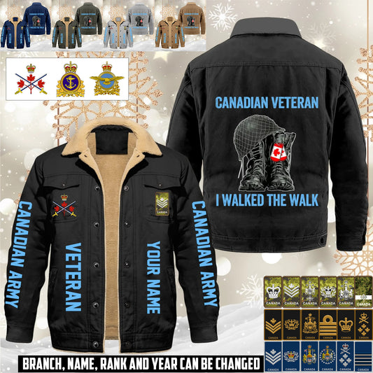 Personalized Canada Soldier/ Veteran With Name And Rank Cargo Fleece Jacket - 17593632