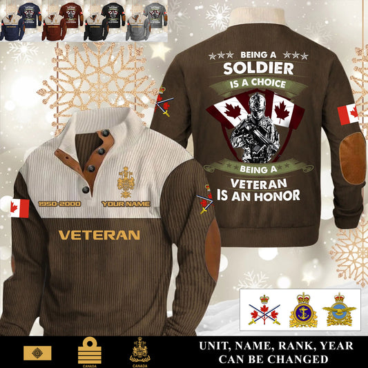 Personalized Canada Soldier/ Veteran With Name, Year And Rank Sports Sweatshirt - 17565120