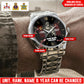 Personalized Canada Soldier/Veteran with Name, Year and Rank Diamond-Cut Bezel Watch - 17623872