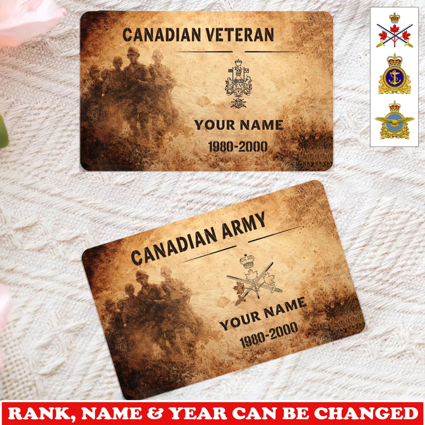 Personalized Canadian Soldier/ Veteran With Rank, Name And Year Aluminum Wallet Card - 17735328