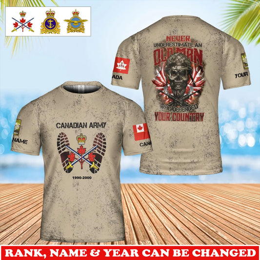 Personalized Canada Soldier/Veteran Camo with Rank, Name and Year T-Shirt All Over Printed - 17760384