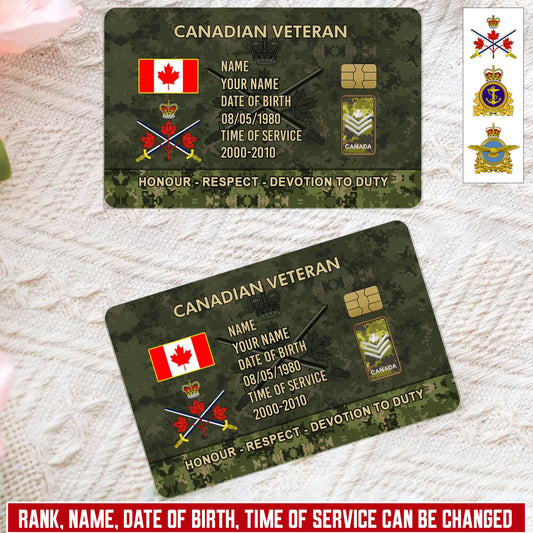 Personalized Canada Soldier/ Veteran With Rank, Name And Year Aluminum Wallet Card - 17637696
