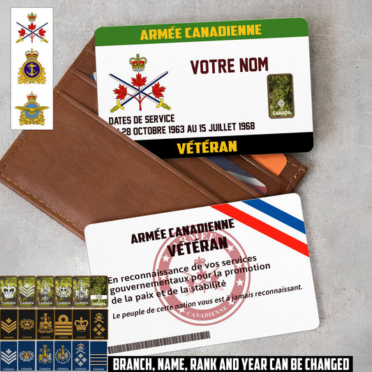 Personalized Canada Soldier/ Veteran With Rank, Name And Year Aluminum Wallet Card - 1747958401