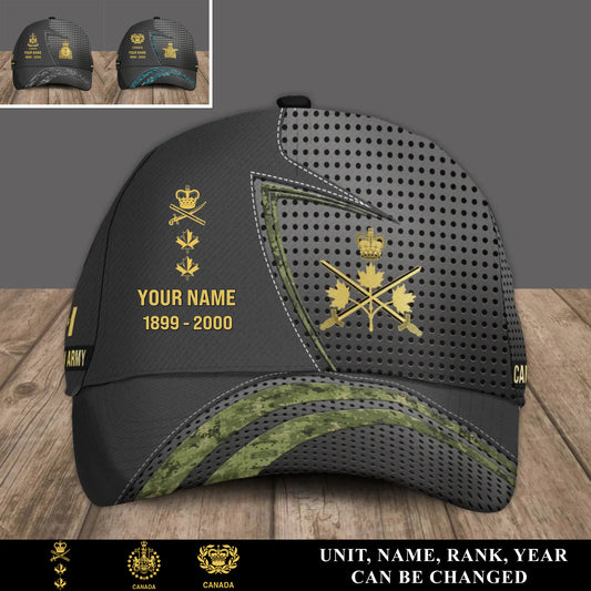 Personalized Rank, Year And Name Canada Soldier/Veterans Baseball Cap - 17418240