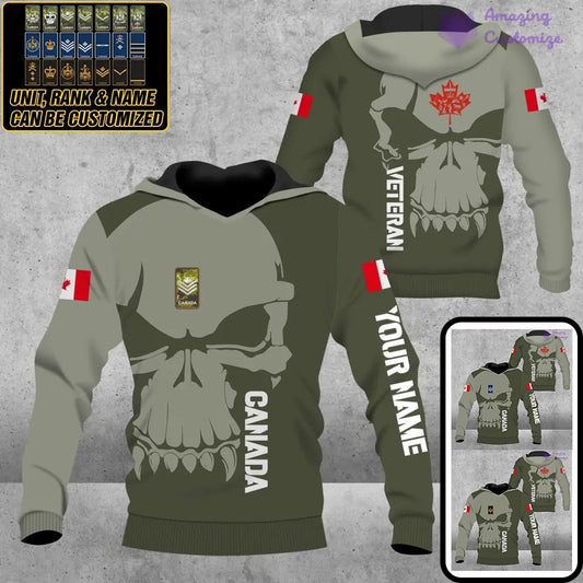 Personalized Canadian Soldier/ Veteran Camo With Name And Rank Hoodie 3D Printed  - 1602240001
