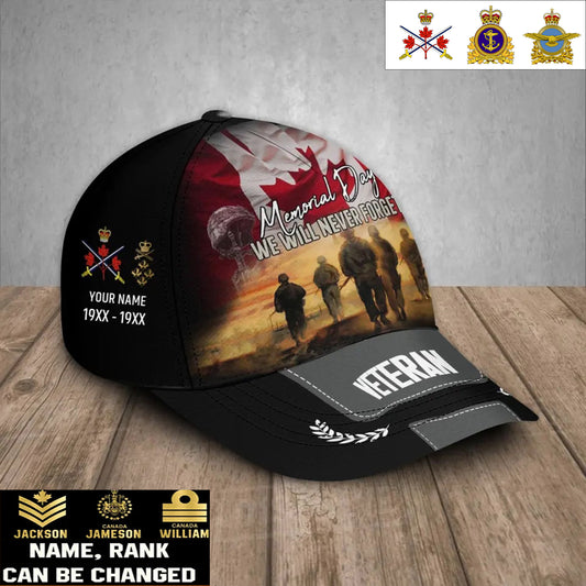 Personalized Rank, Year And Name Canada Soldier/Veterans Baseball Cap - 17188416