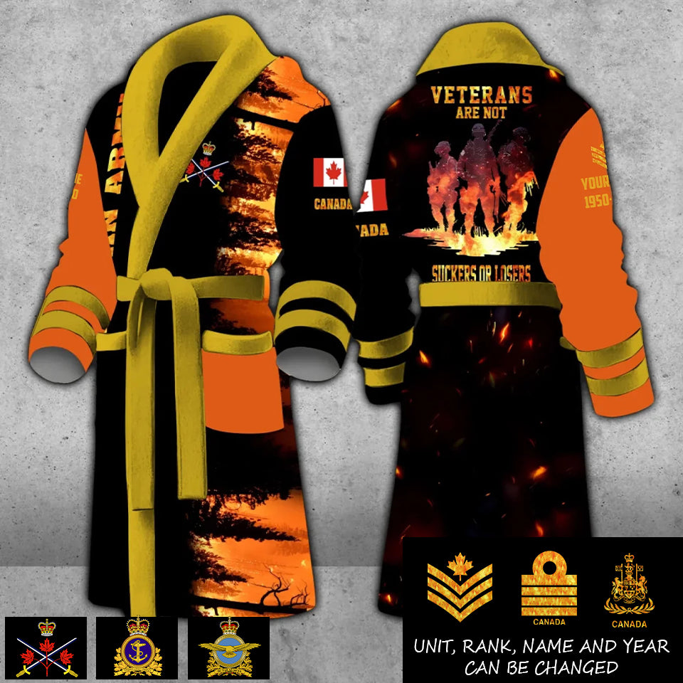 Personalized Rank, Year And Name Canada Soldier/Veterans Bathrobe - 17419968