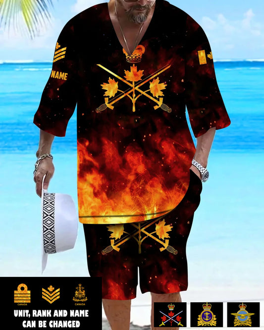 Personalized Canada Soldier/ Veteran With Name And Rank Combo Top + Bottoms - 17259264