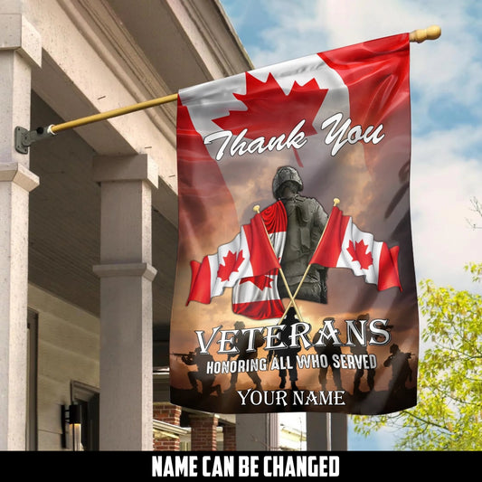 Canadian Veterans Tribute Flag – Thank You & Honoring All Who Served Personalized with Name - 1757462407