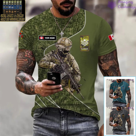 Personalized Canada with Name and Rank Soldier/Veteran T-shirt All Over Printed - 15052401QA