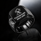 Carpenter Signature Crest ring in Black, showing CUSTOM NAME and SINCE 2000