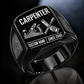 Carpenter Twin Icons ring in Black, showing CUSTOM NAME and SINCE 2000