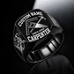 Carpenter Bold Lettering ring in Black, showing CUSTOM NAME and SINCE 2000