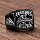 Carpenter Black Face Badge ring in Black, showing CUSTOM NAME and SINCE 2000