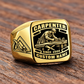 Carpenter Black Face Badge ring in Gold, showing CUSTOM NAME and SINCE 2000
