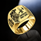 Carpenter Split Emblem ring in Gold, showing CUSTOM NAME and SINCE 2000