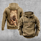 Carpenter Daily Commitment Portrait Vintage Hoodie in Kaki, front and back views with sample text CUSTOM NAME and SINCE 2000.