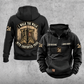 Carpenter Walk the Walk Badge Vintage Hoodie in Black, front and back views with sample text CUSTOM NAME and SINCE 2000.