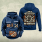 Carpenter Heritage Crest Vintage Hoodie in Dark Blue, front and back views with sample text CUSTOM NAME and SINCE 2000.