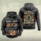 Carpenter Heritage Crest Vintage Hoodie in Dark Gray, front and back views with sample text CUSTOM NAME and SINCE 2000.