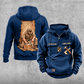 Carpenter Workday Portrait Vintage Hoodie in Dark Blue, front and back views with sample text CUSTOM NAME and SINCE 2000.
