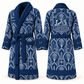 Personalized Carpenter Bathrobe - Art Deco Craft blue front and back view