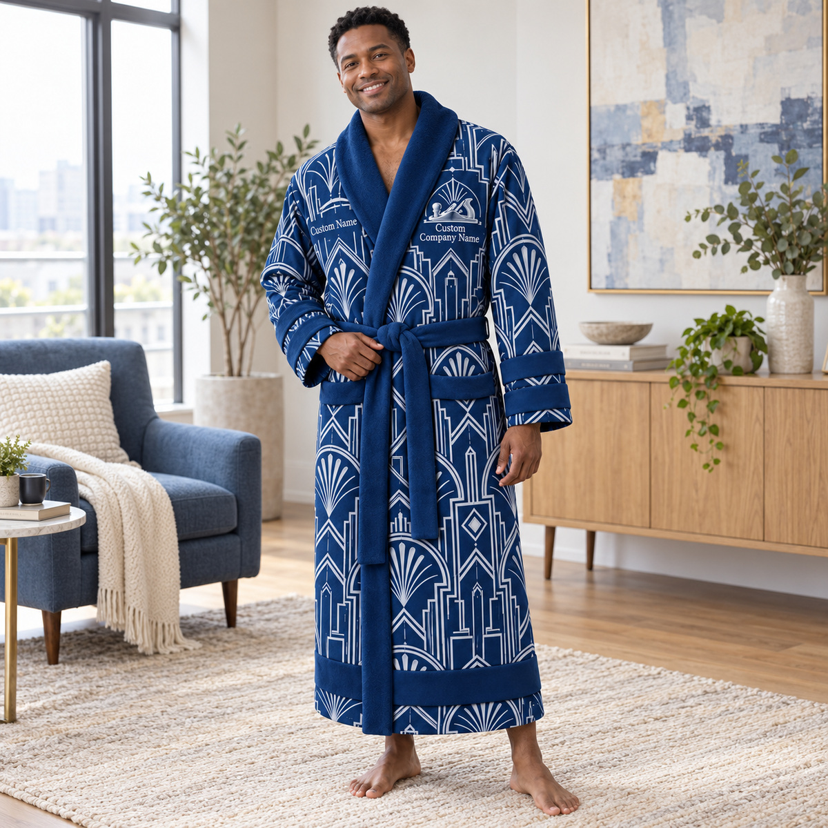 Personalized Carpenter Bathrobe - Art Deco Craft lifestyle view
