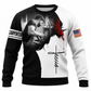 Personalized carpenter Sweatshirt black and white Jesus portrait print, front view