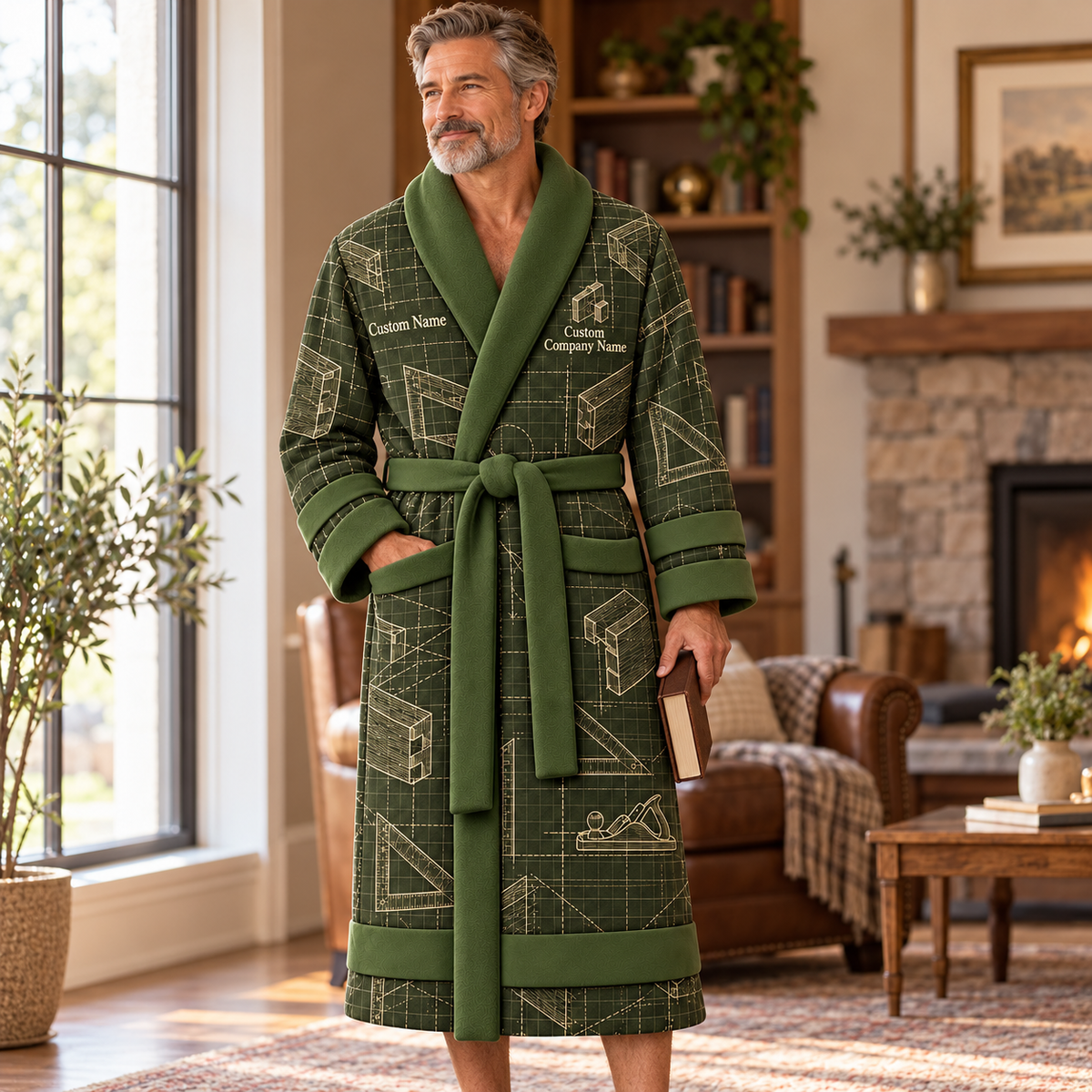 Carpenter Blueprint Workshop Bathrobe lifestyle view