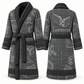 Carpenter Blueprint Workshop Bathrobe slate front and back view