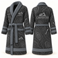 Personalized Carpenter Bathrobe - Contour Lines slate front and back view
