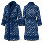 Personalized Carpenter Bathrobe - Diamond Emblems blue front and back view