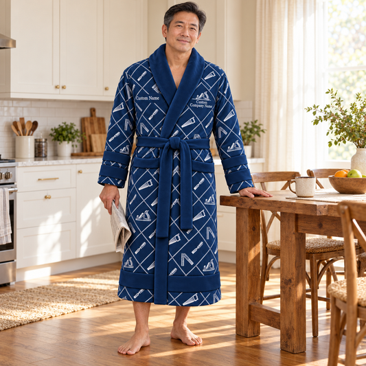 Personalized Carpenter Bathrobe - Diamond Emblems lifestyle view