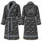 Personalized Carpenter Bathrobe - Diamond Emblems slate front and back view