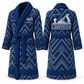 Personalized Carpenter Bathrobe - Signature Silhouette blue front and back view