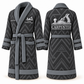 Personalized Carpenter Bathrobe - Signature Silhouette slate front and back view