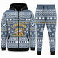 Carpenter Winter Snowflake blue-gray zip hoodie and jogger with Custom Name and Custom Company Name