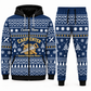 Carpenter Winter Snowflake navy zip hoodie and jogger with Custom Name and Custom Company Name