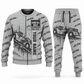 Personalized 657 Twin-Engine Scraper Operator Combo Sweater + Jogger in lightgray, sweater and jogger artwork with YOUR NAME and SINCE 2000 sample text.