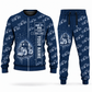 Personalized 816 Landfill Compactor Operator Combo Sweater + Jogger in navy, sweater and jogger artwork with YOUR NAME and SINCE 2000 sample text.