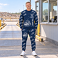 Personalized 826 Landfill Compactor Operator Combo Sweater + Jogger in Navy, sweater and jogger artwork with YOUR NAME and SINCE 2000 sample text.