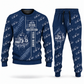 Personalized 836 Landfill Compactor Operator Combo Sweater + Jogger in navy, sweater and jogger artwork with YOUR NAME and SINCE 2000 sample text.