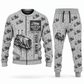 Personalized SUPER 700i Asphalt Paver Operator Combo Sweater + Jogger in lightgray, sweater and jogger artwork with YOUR NAME and SINCE 2000 sample text.