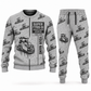 Personalized SUPER 1700-3i Asphalt Paver Operator Combo Sweater + Jogger in lightgray, sweater and jogger artwork with YOUR NAME and SINCE 2000 sample text.