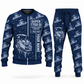 Personalized SUPER 1700-3i Asphalt Paver Operator Combo Sweater + Jogger in navy, sweater and jogger artwork with YOUR NAME and SINCE 2000 sample text.