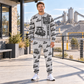 Personalized SUPER 2000-3i Asphalt Paver Operator Combo Sweater + Jogger in Light Gray, sweater and jogger artwork with YOUR NAME and SINCE 2000 sample text.
