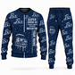 Personalized SUPER 2000-3i Asphalt Paver Operator Combo Sweater + Jogger in navy, sweater and jogger artwork with YOUR NAME and SINCE 2000 sample text.